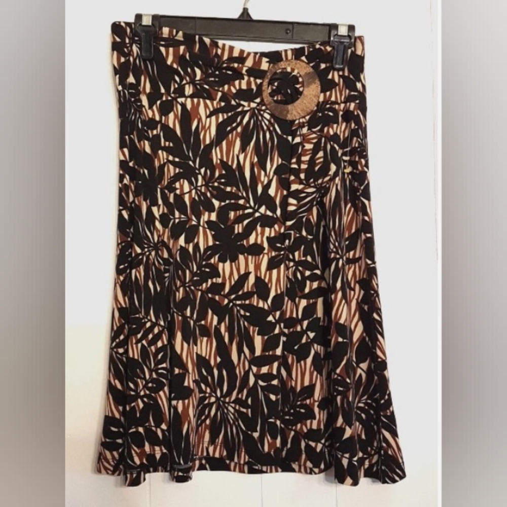 New York & Company Black and Brown A-Line Skirt - Picture 2 of 3